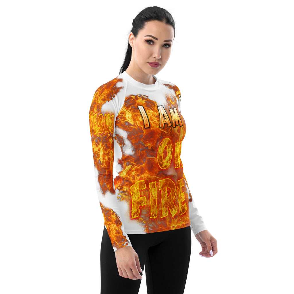 I Am On Fire 4-JESUS - Women's Rash Guard