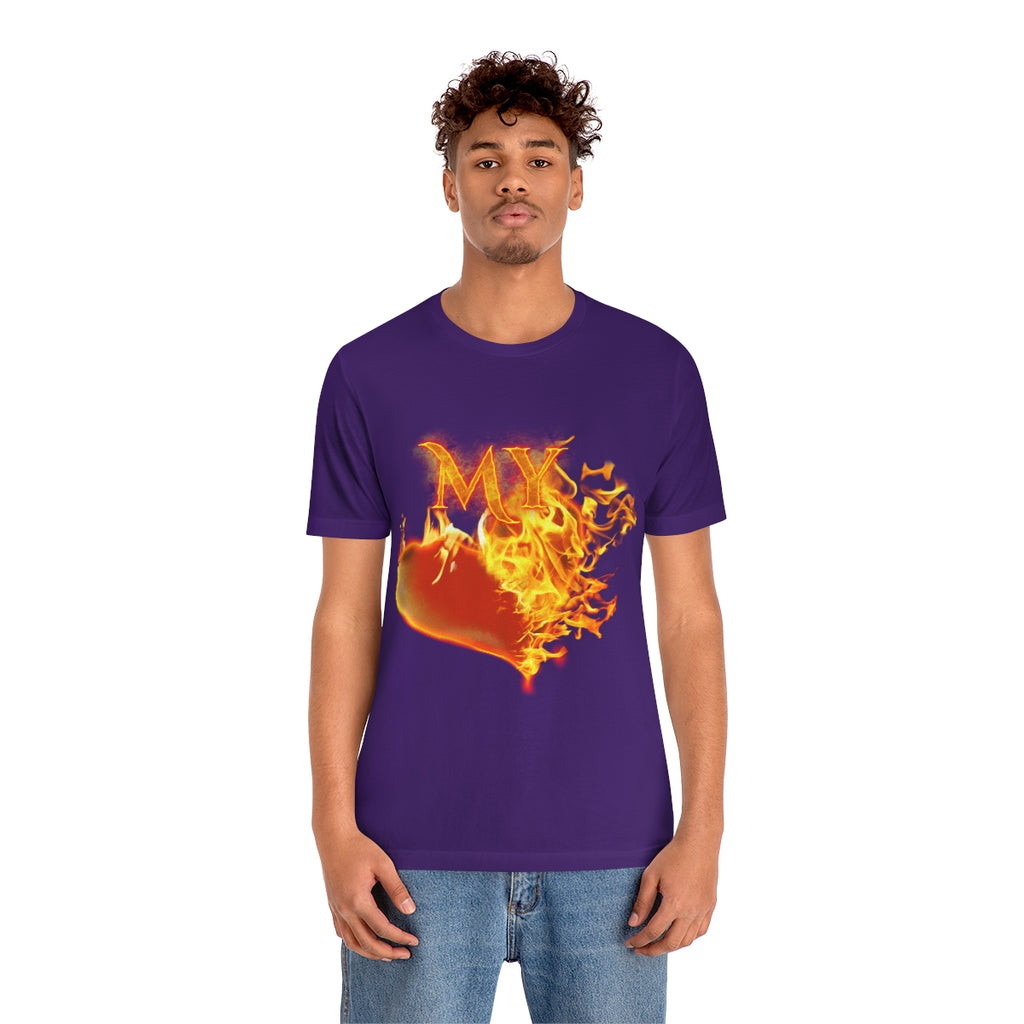 MY HEART BURNS FOR JESUS (Unisex Jersey Short Sleeve Tee)
