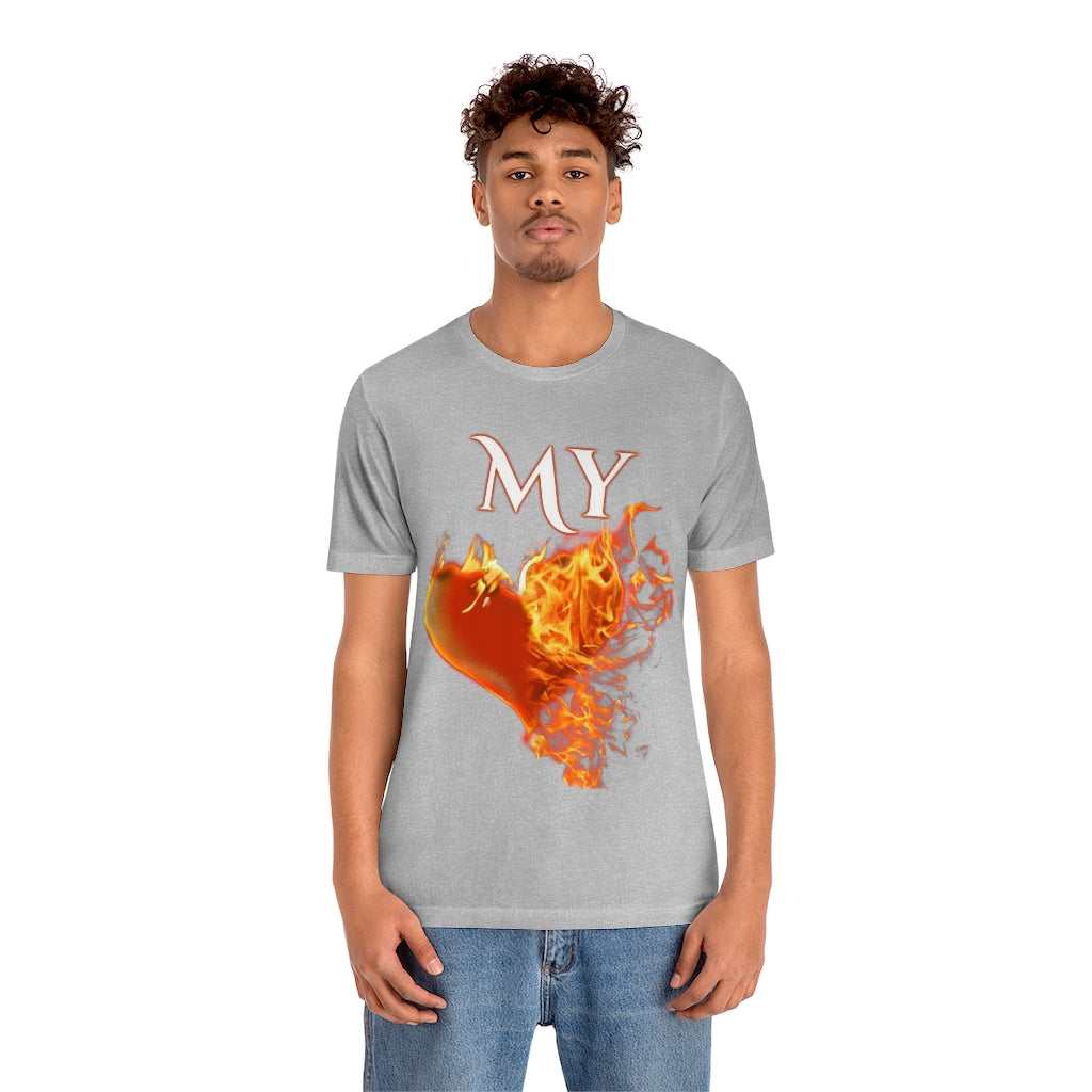 My Heart Burns for Jesus Unisex Jersey Short Sleeve Tee