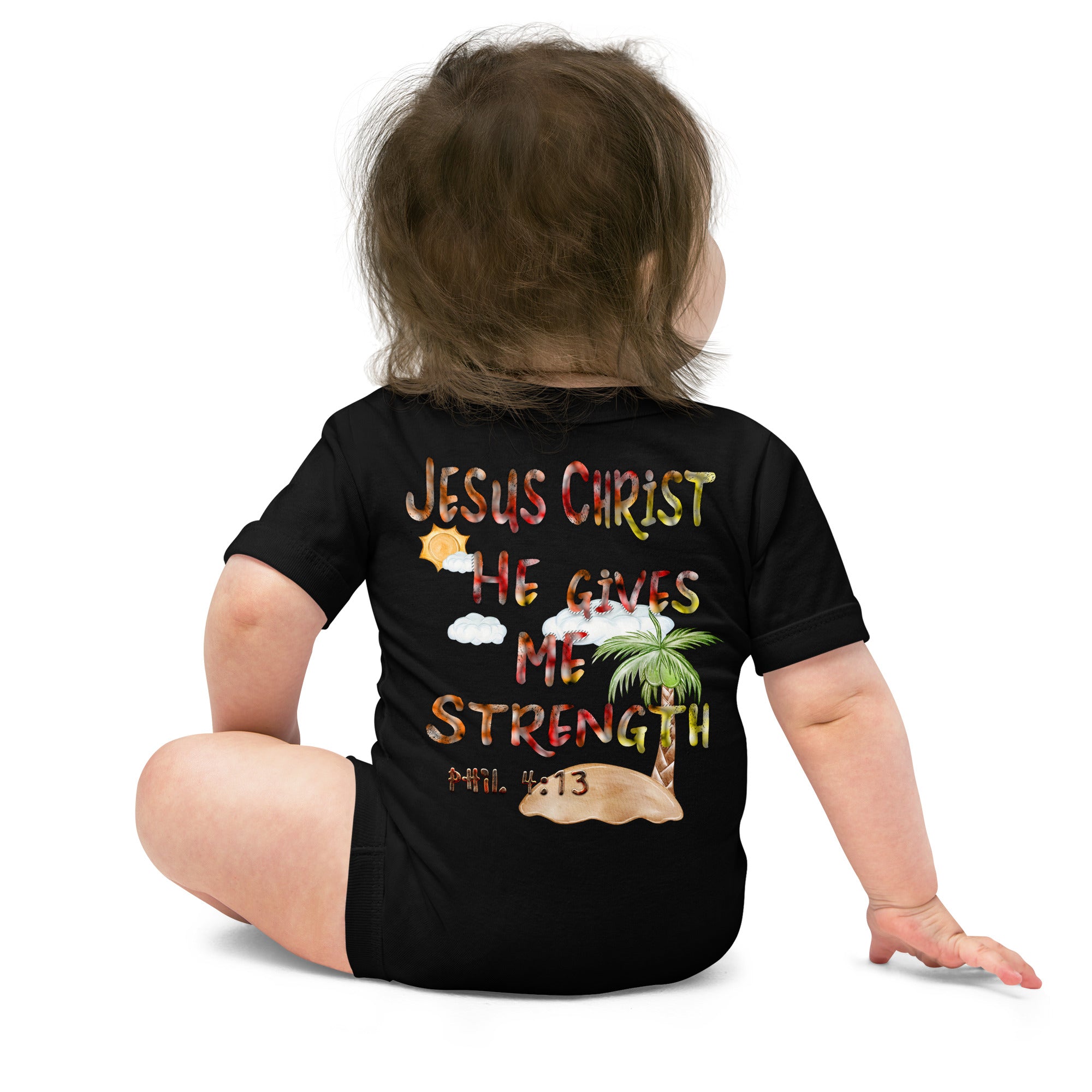 I Can Do All Things Philip 4:13 - Baby short sleeve one piece