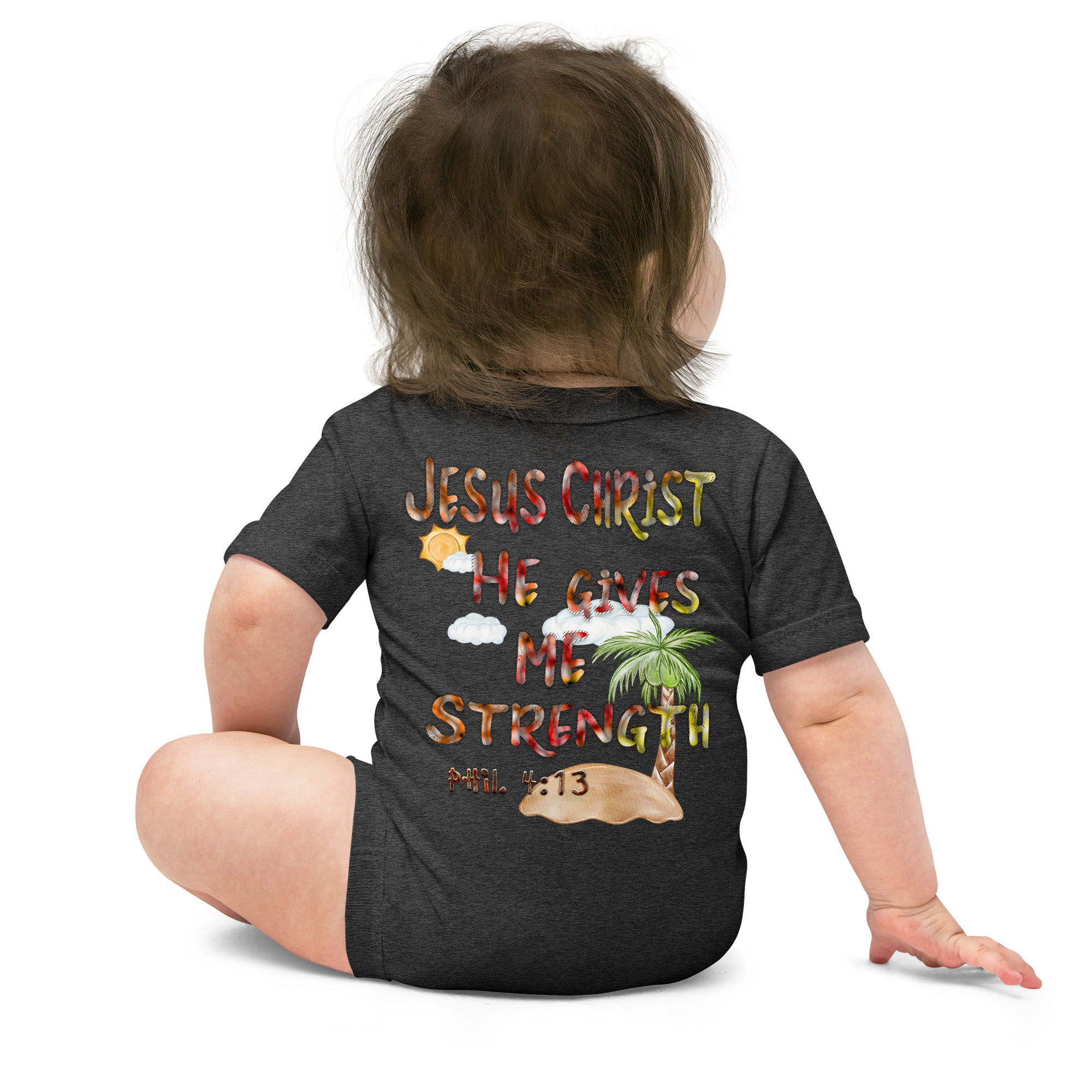 I Can Do All Things Philip 4:13 - Baby short sleeve one piece