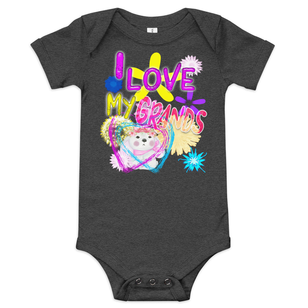 I Love My Grands - Baby short sleeve one piece