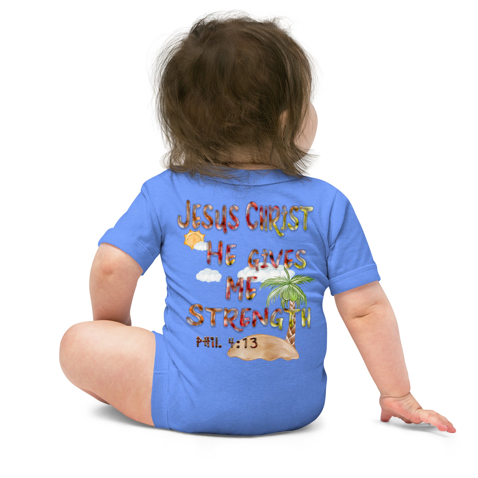 I Can Do All Things Philip 4:13 - Baby short sleeve one piece