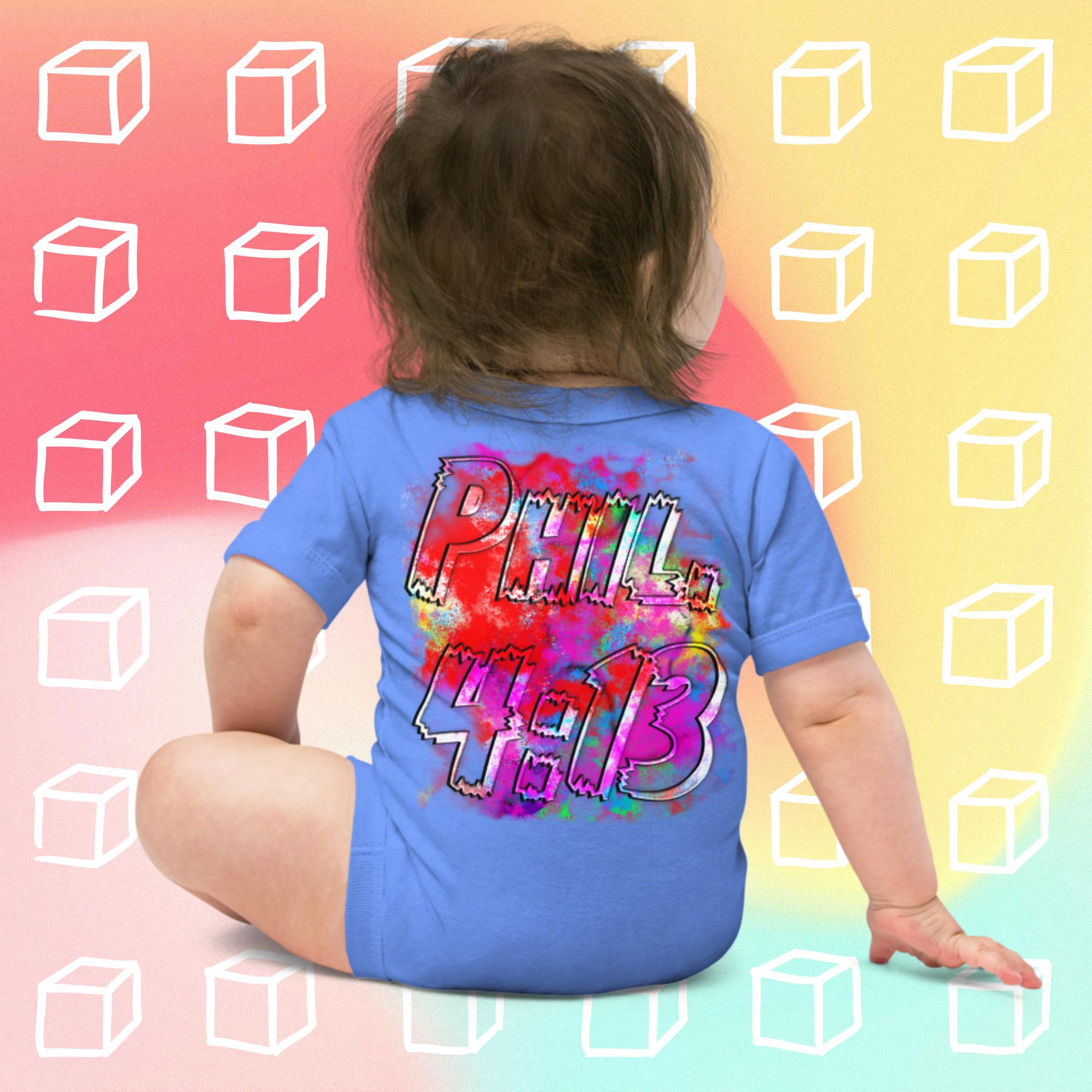 I Can Do All Things Philip 4:13 Colorful - Baby short sleeve one piece