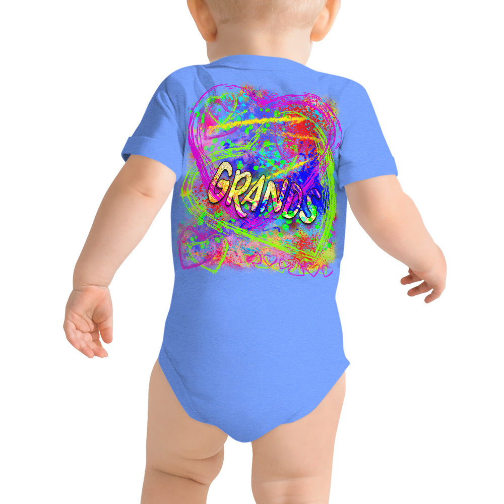 I Love My Grands Graffiti - Baby short sleeve one piece