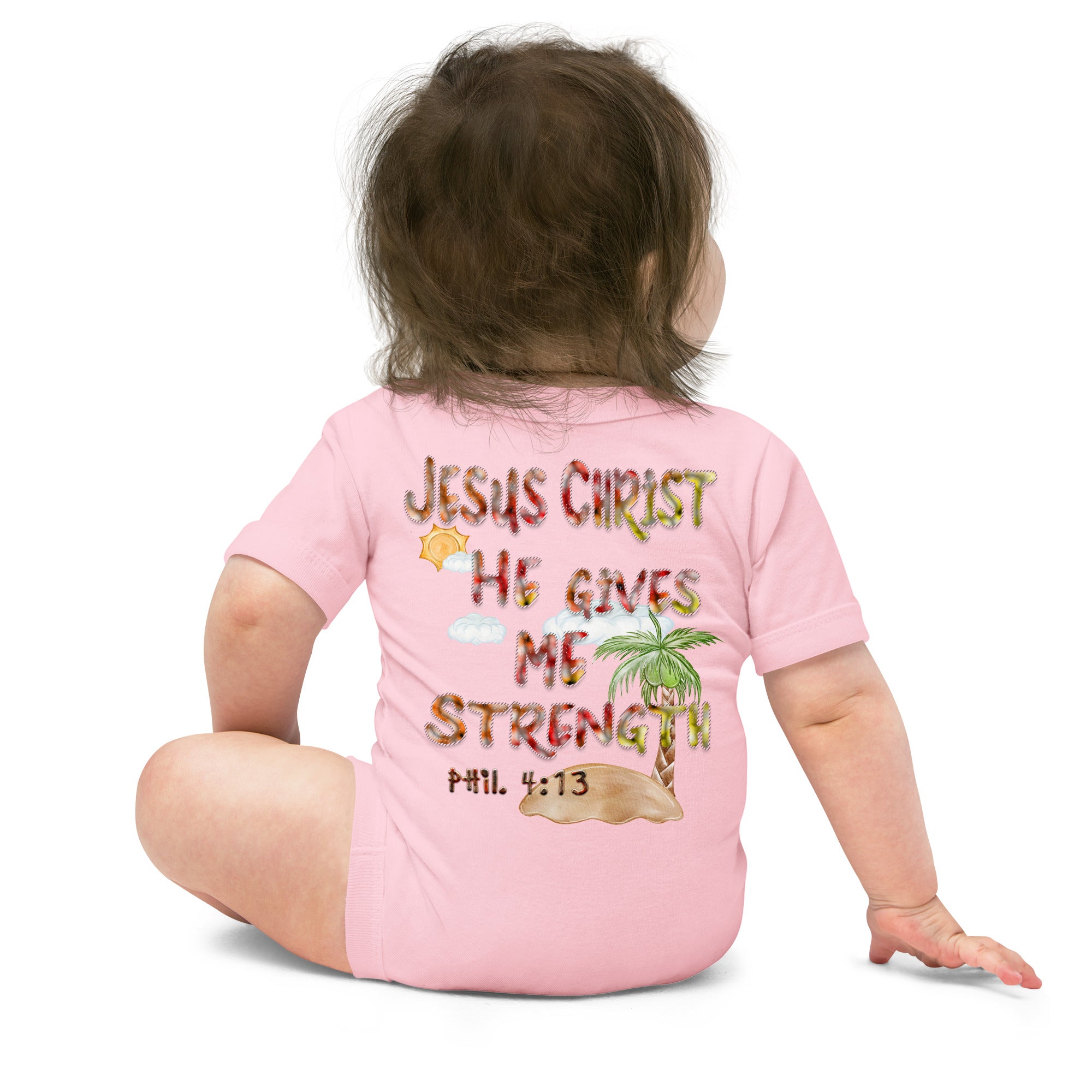 I Can Do All Things Philip 4:13 - Baby short sleeve one piece