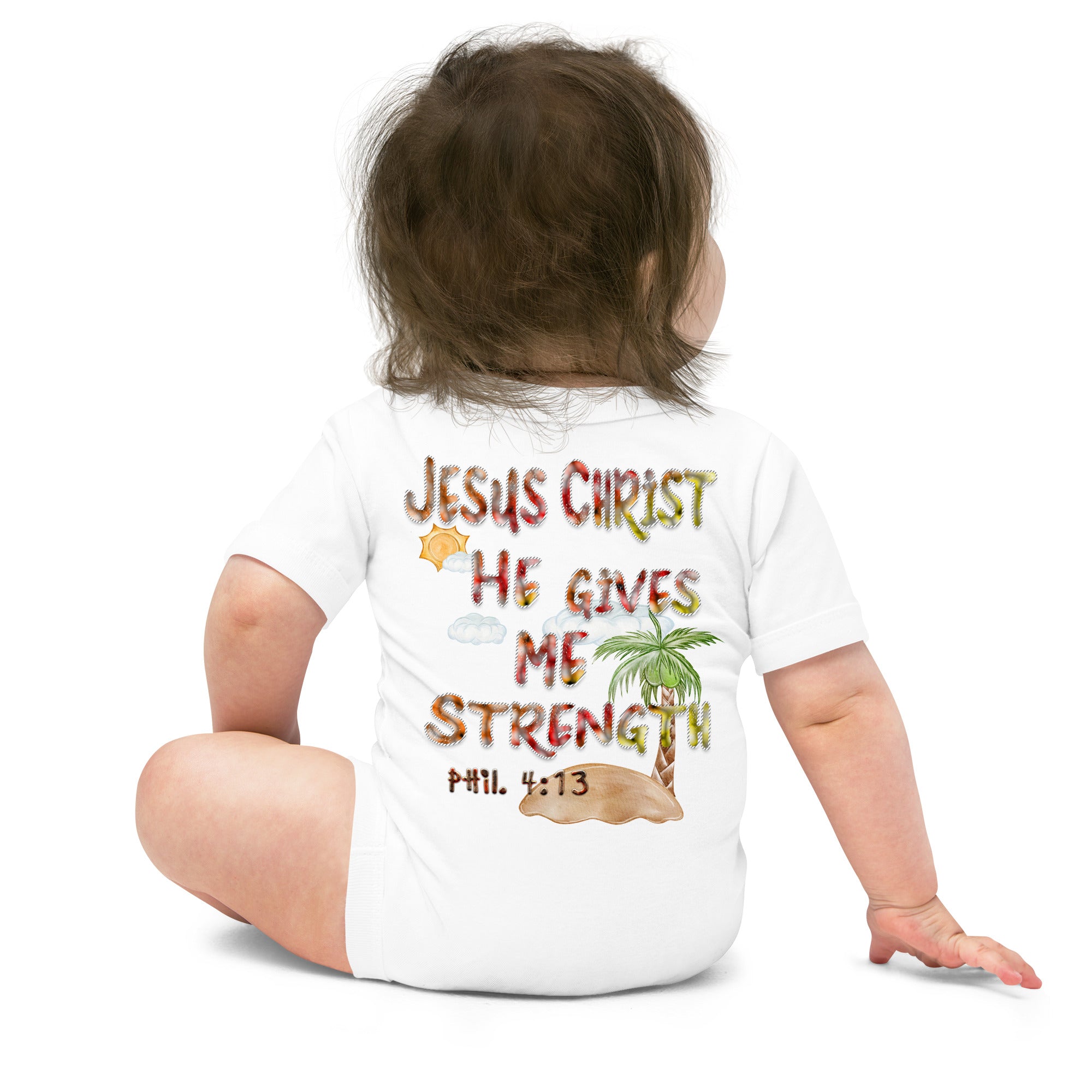 I Can Do All Things Philip 4:13 - Baby short sleeve one piece