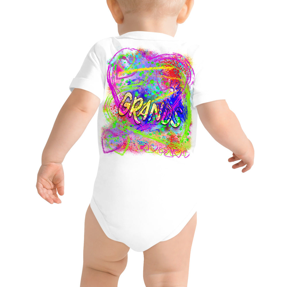 I Love My Grands Graffiti - Baby short sleeve one piece