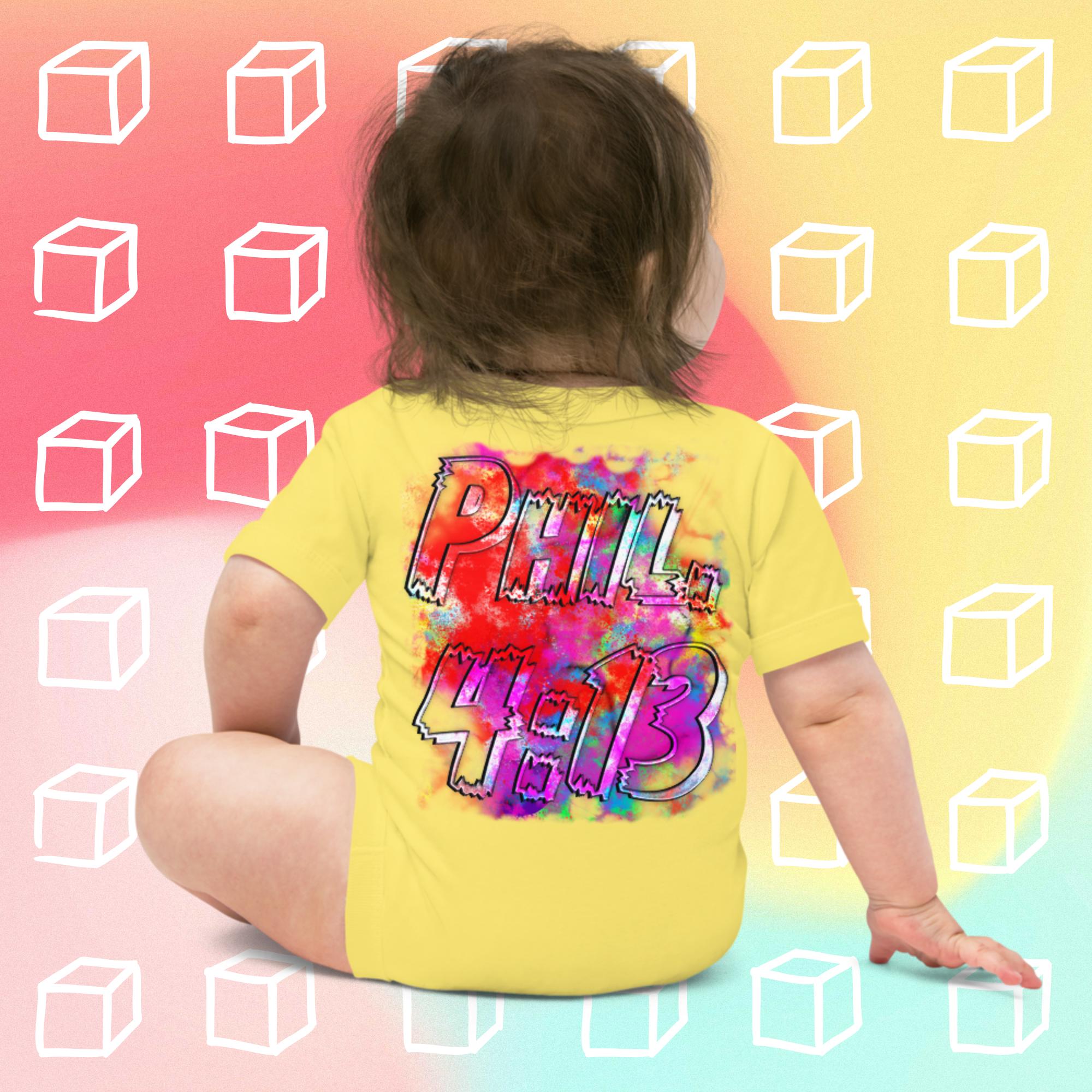 I Can Do All Things Philip 4:13 Colorful - Baby short sleeve one piece