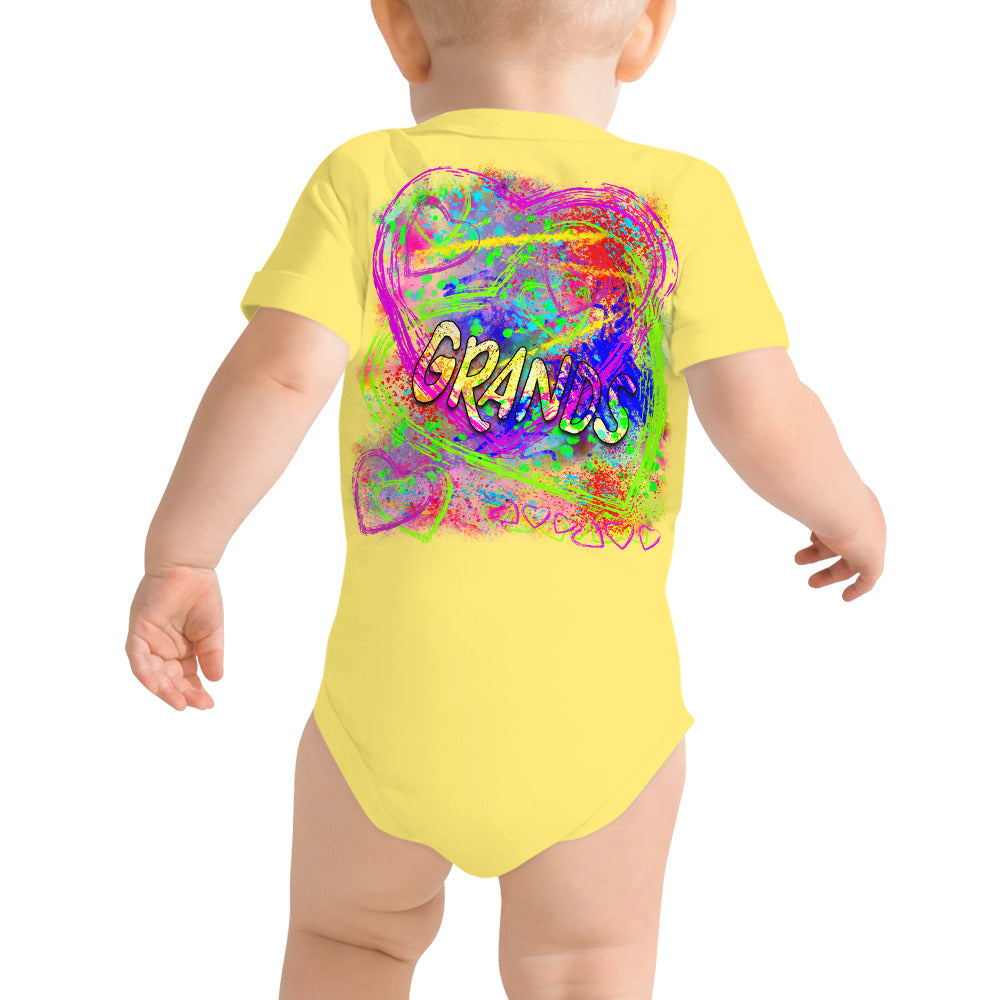 I Love My Grands Graffiti - Baby short sleeve one piece