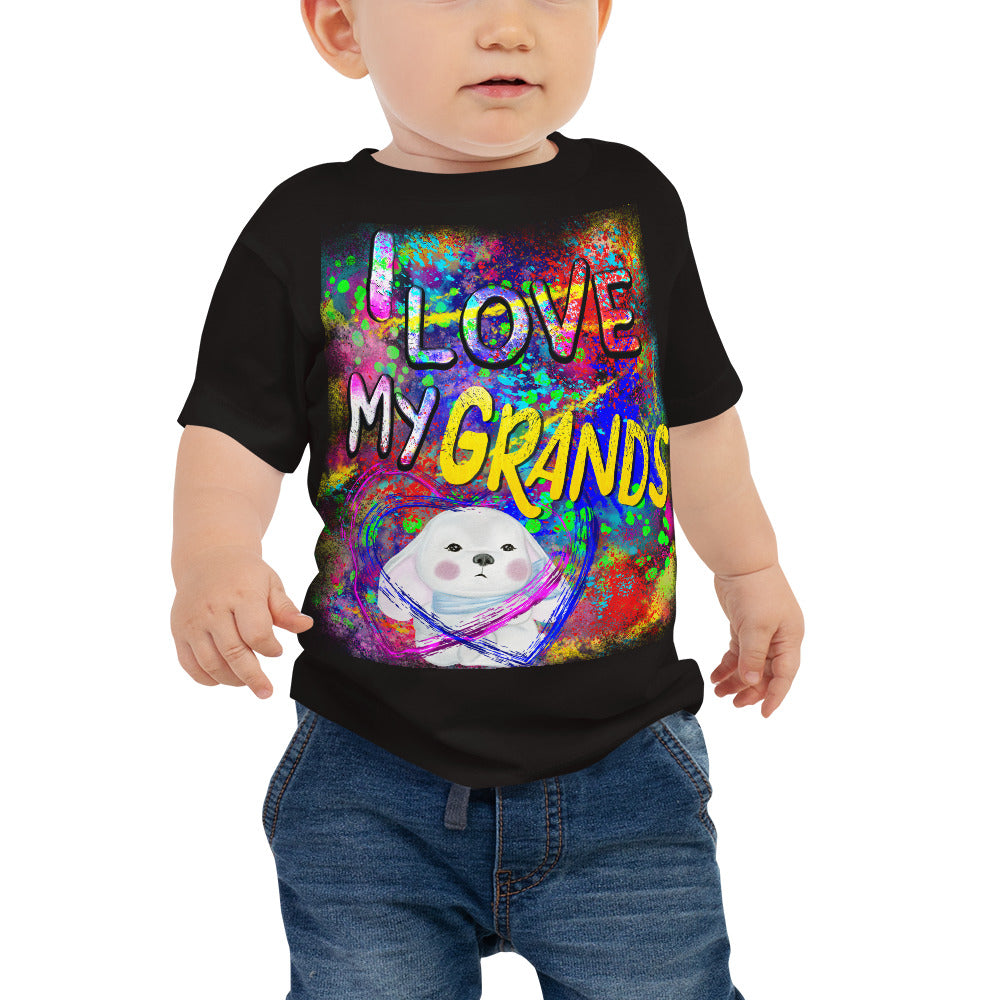 I Love My Grands  - Baby Jersey Short Sleeve Tee