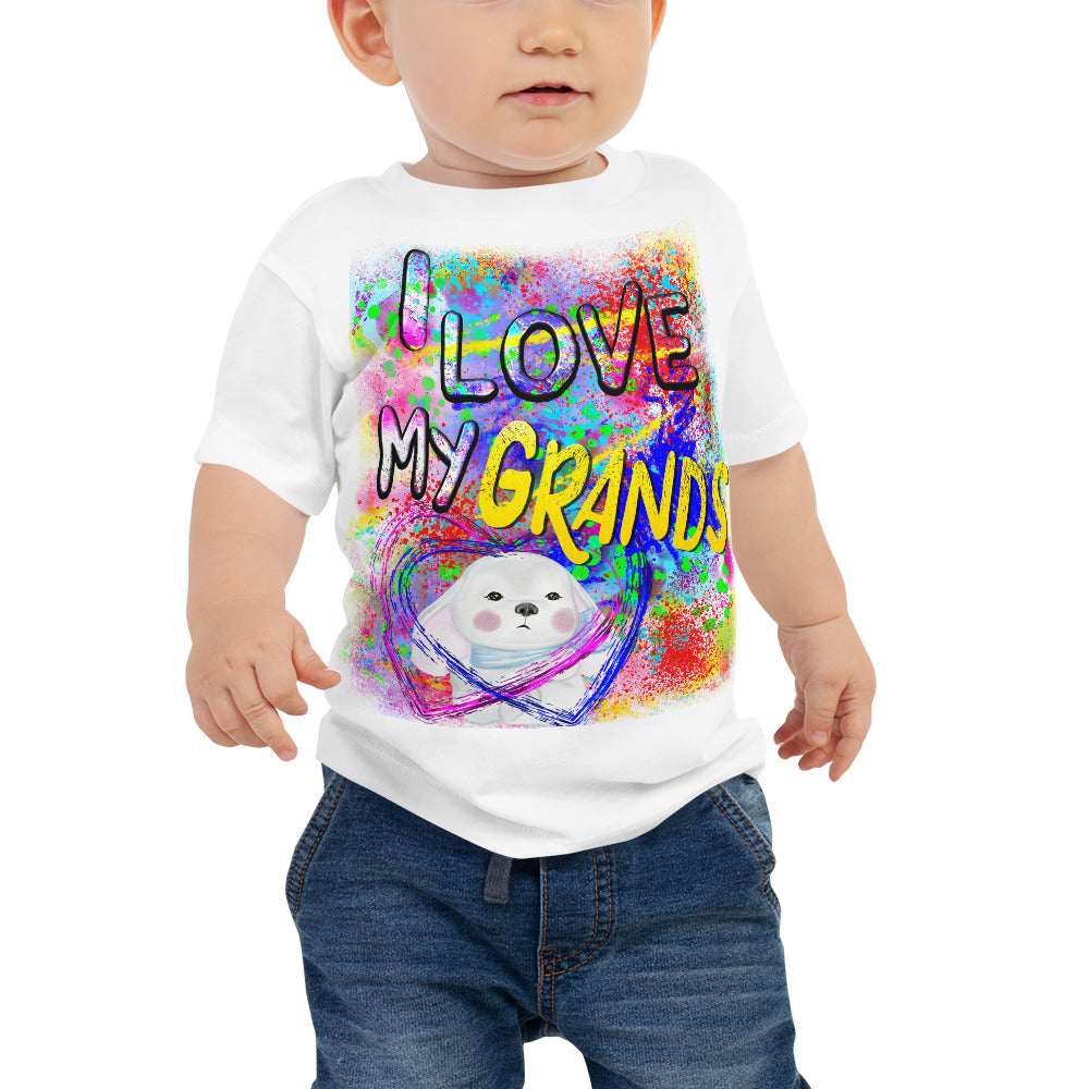 I Love My Grands  - Baby Jersey Short Sleeve Tee Bella + Canvas 3001B