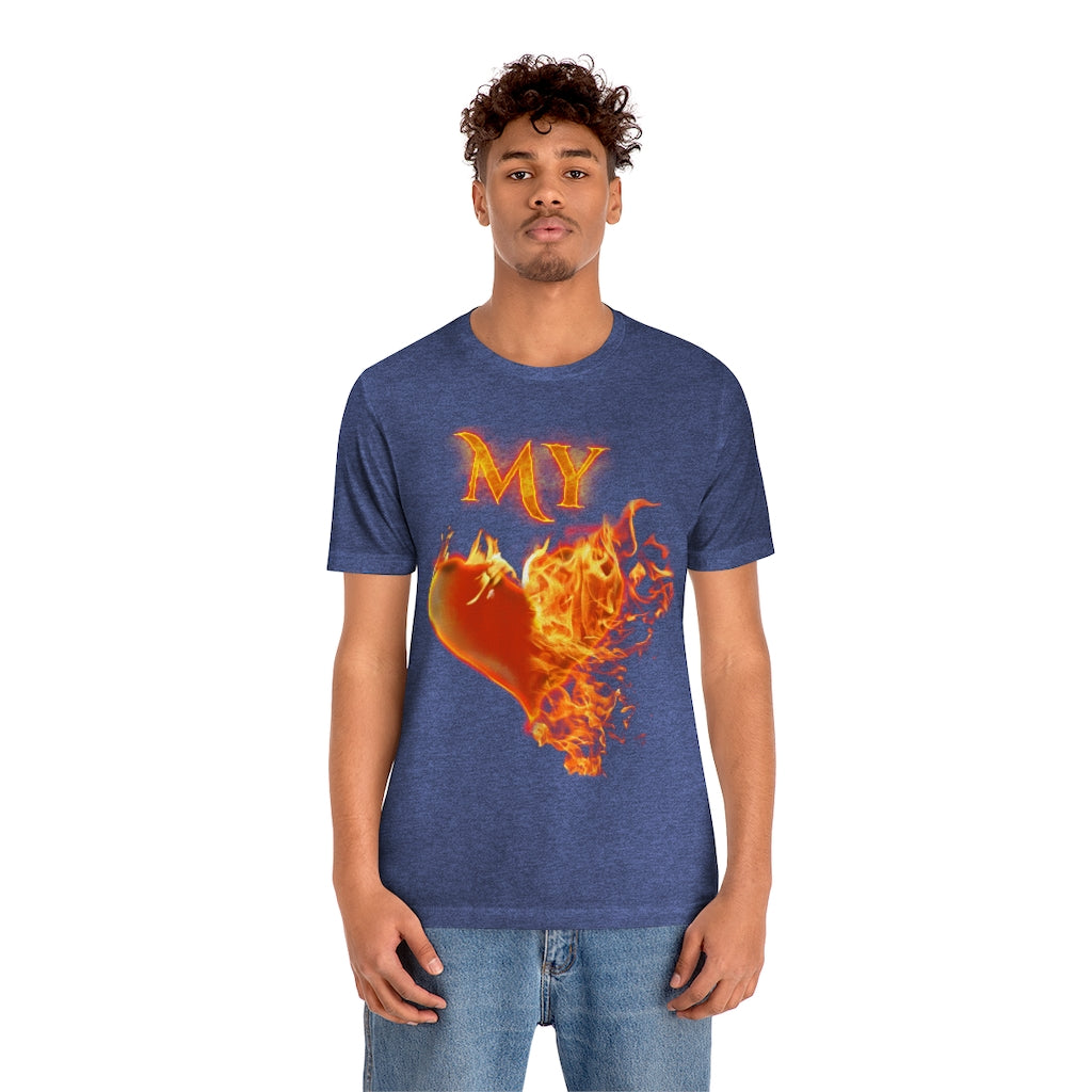 My Heart Burns for Jesus Unisex Jersey Short Sleeve Tee