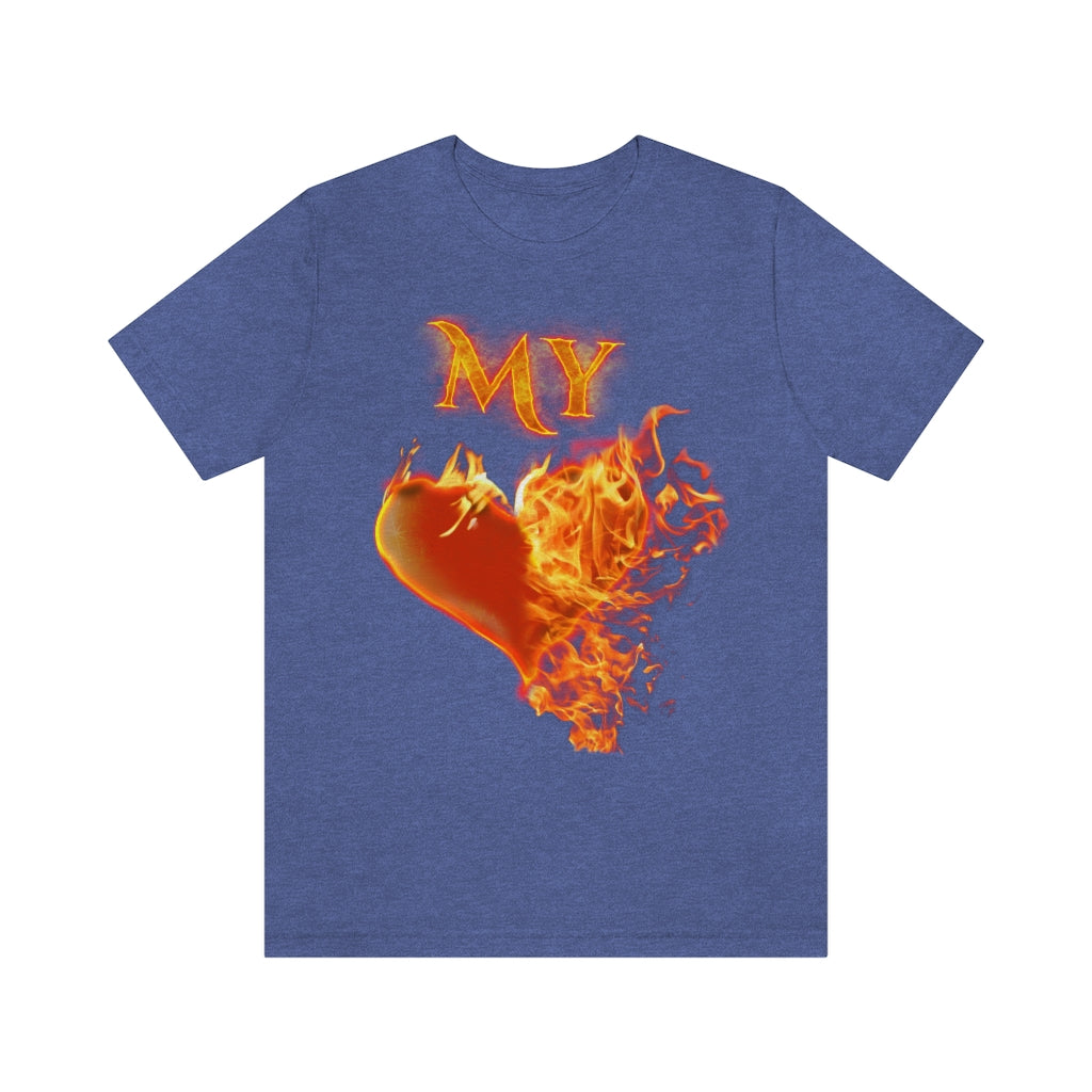 My Heart Burns for Jesus Unisex Jersey Short Sleeve Tee