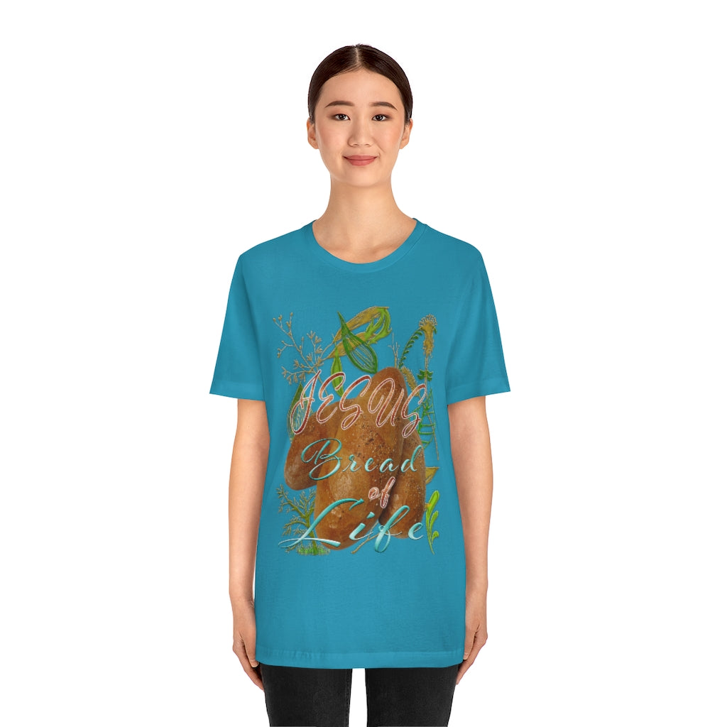 JESUS the Bread of Life & Rose - Unisex Jersey Short Sleeve Tee