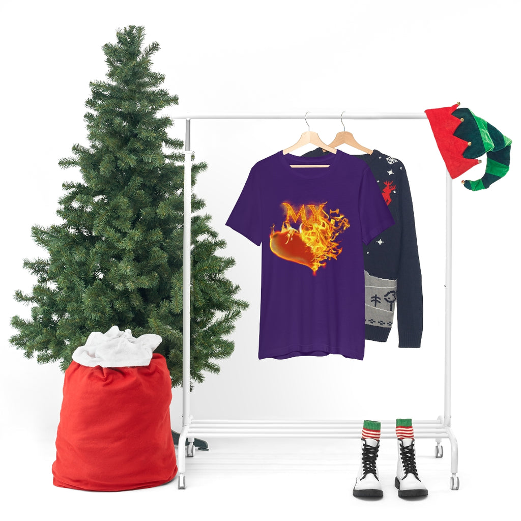 MY HEART BURNS FOR JESUS (Unisex Jersey Short Sleeve Tee)