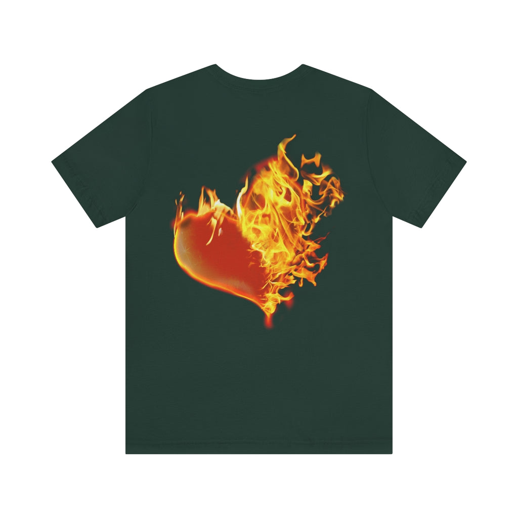 MY HEART BURNS FOR JESUS (Unisex Jersey Short Sleeve Tee)
