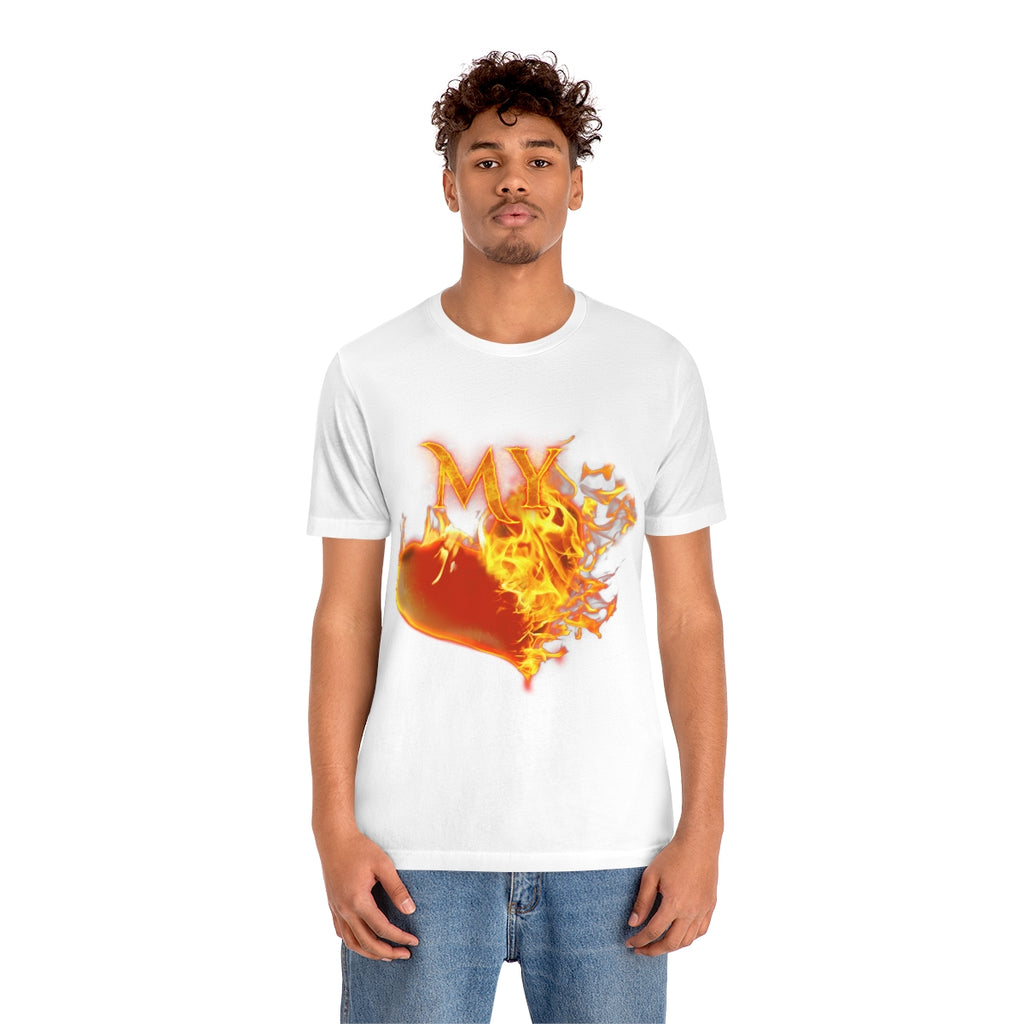 MY HEART BURNS FOR JESUS (Unisex Jersey Short Sleeve Tee)