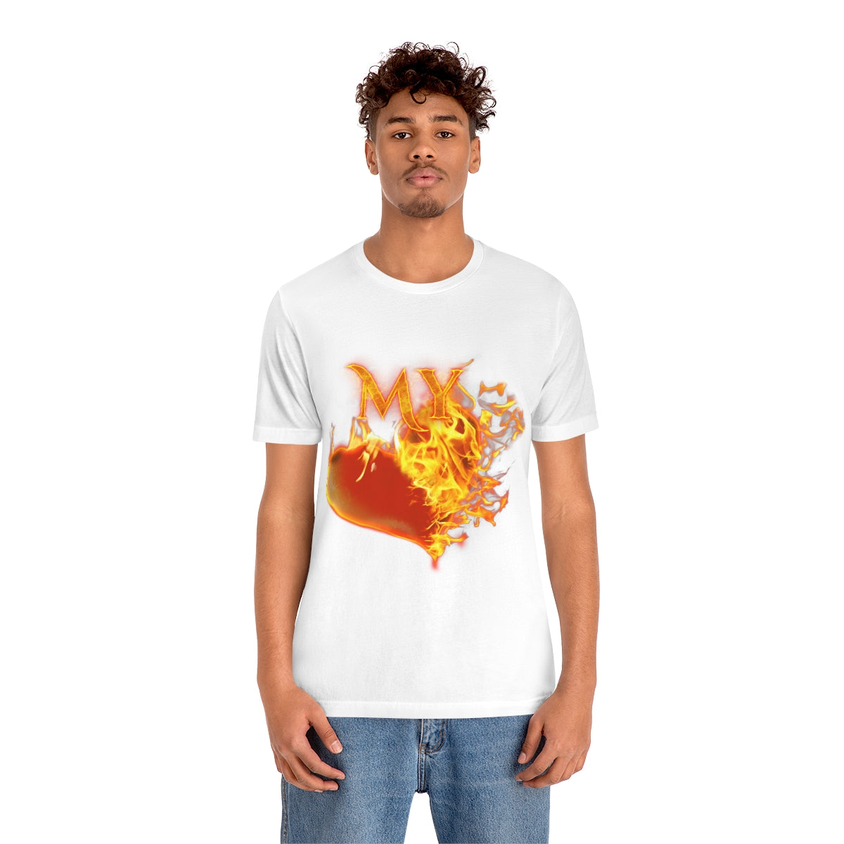 MY HEART BURNS FOR JESUS (Unisex Jersey Short Sleeve Tee)