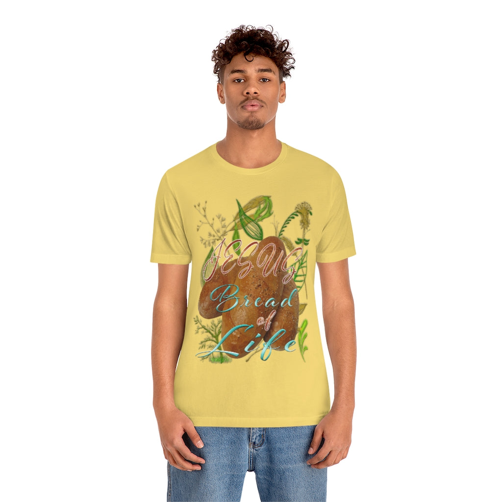 JESUS the Bread of Life & Rose - Unisex Jersey Short Sleeve Tee