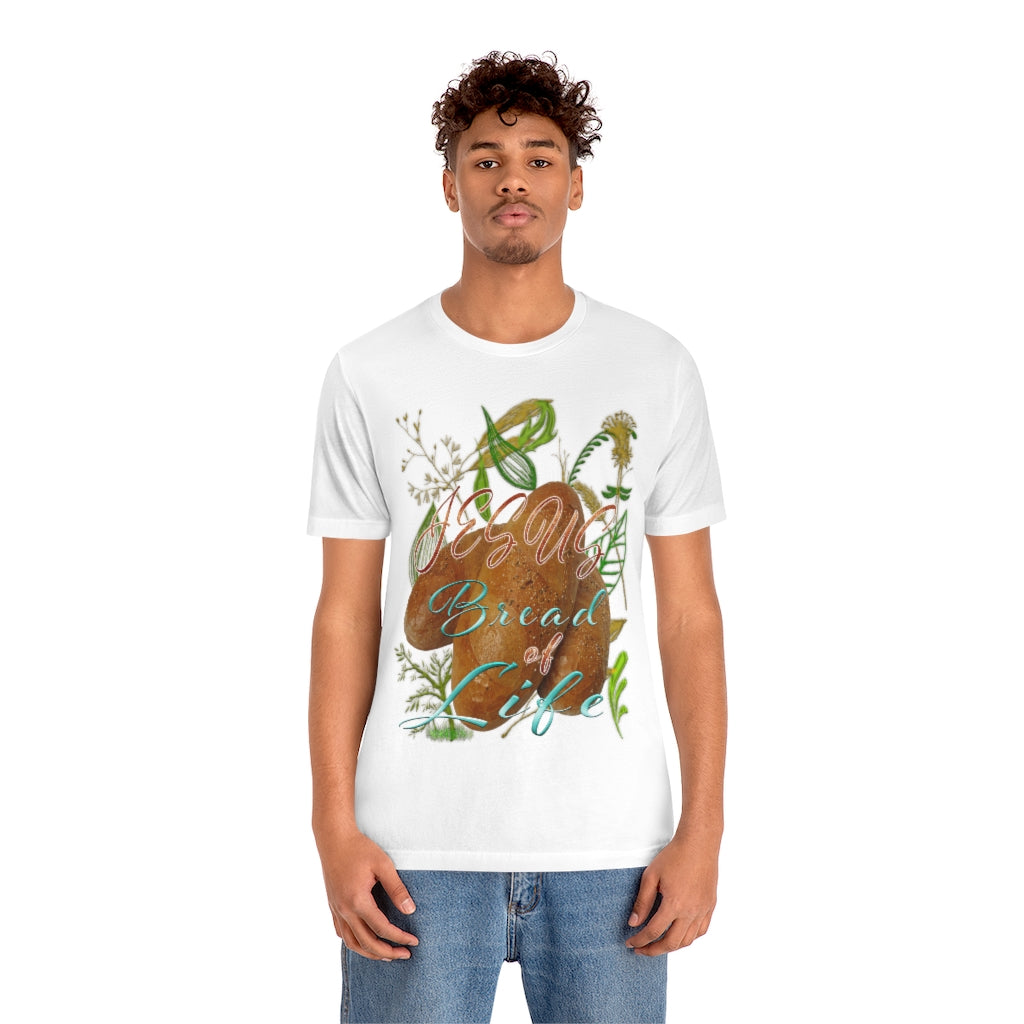 JESUS the Bread of Life & Rose - Unisex Jersey Short Sleeve Tee