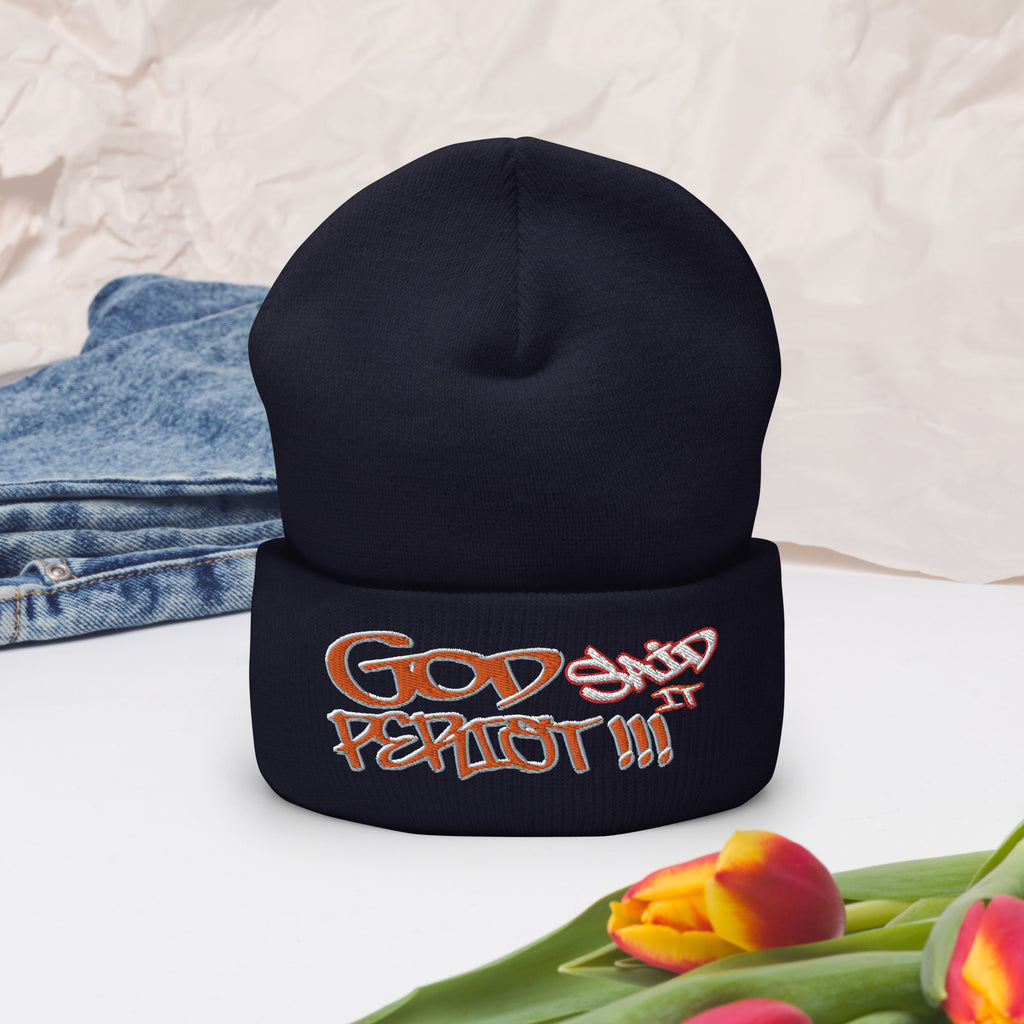 GOD Said It PERIODT!!! - Cuffed Beanie