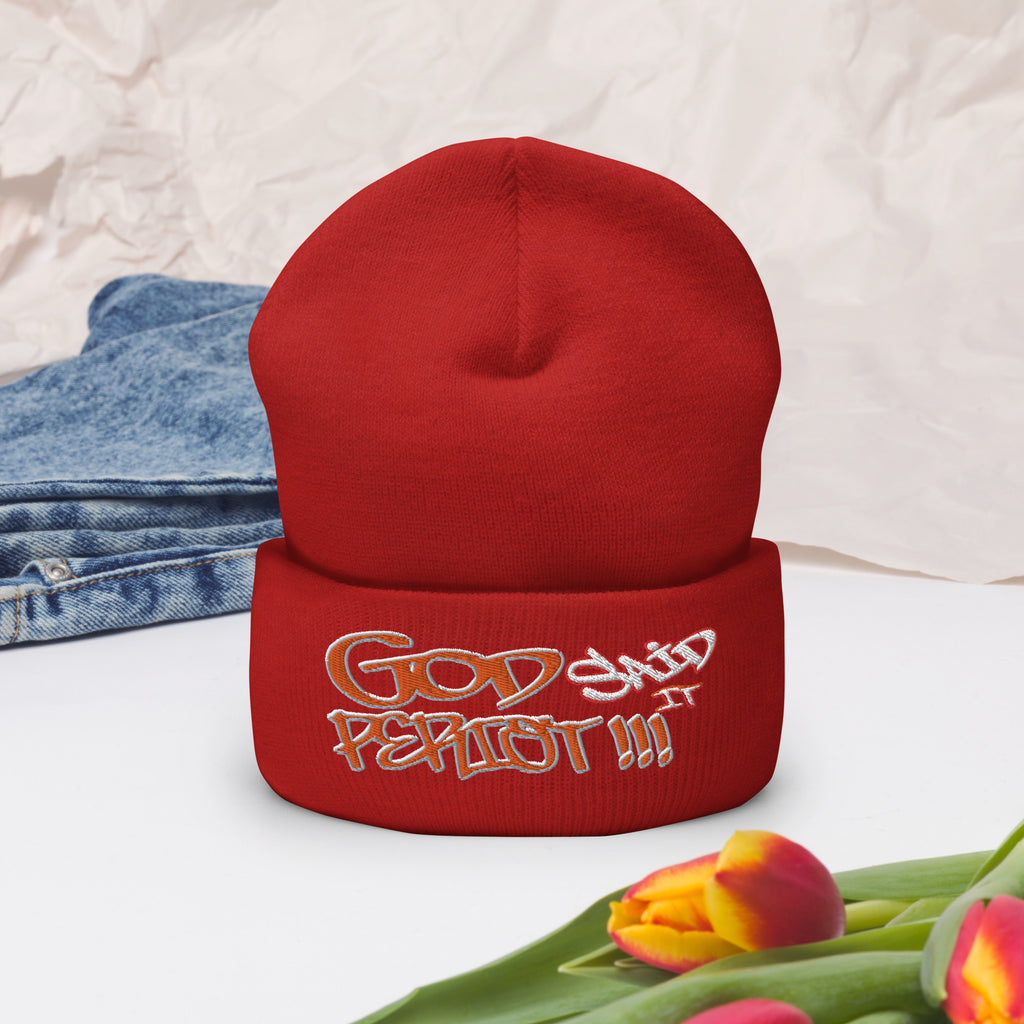 GOD Said It PERIODT!!! - Cuffed Beanie