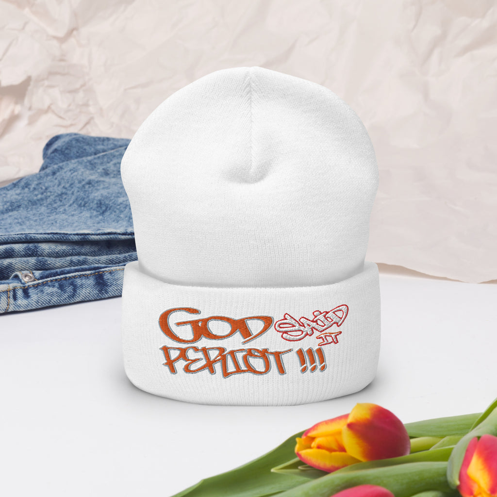 GOD Said It PERIODT!!! - Cuffed Beanie