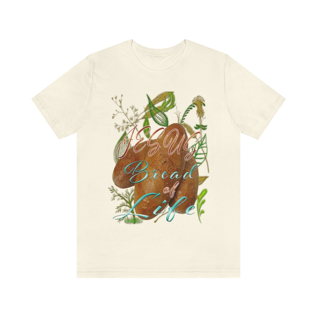 JESUS the Bread of Life & Rose - Unisex Jersey Short Sleeve Tee