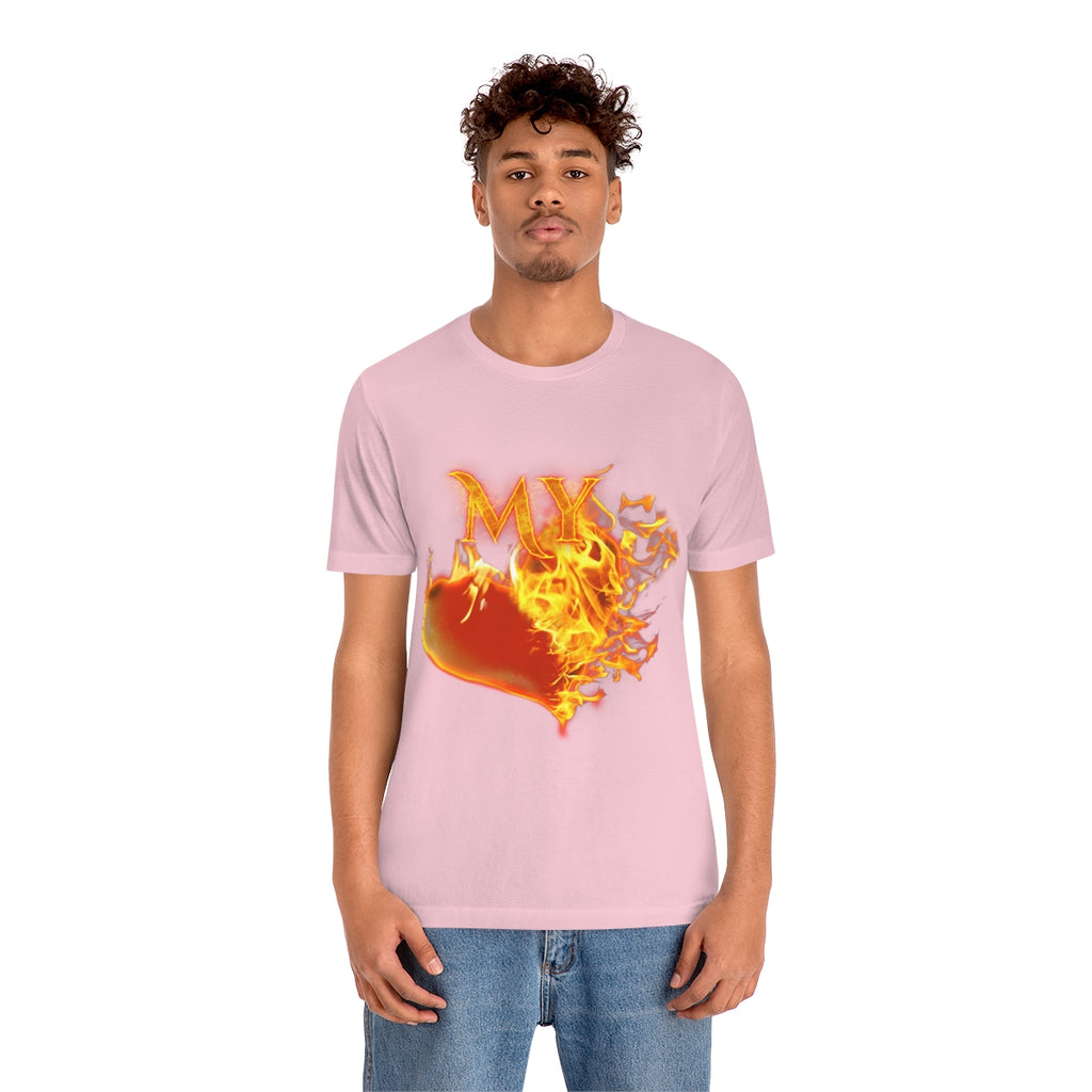 MY HEART BURNS FOR JESUS (Unisex Jersey Short Sleeve Tee)