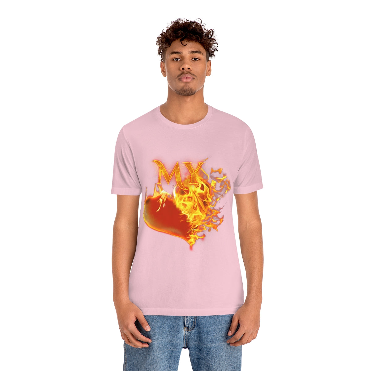 MY HEART BURNS FOR JESUS (Unisex Jersey Short Sleeve Tee)