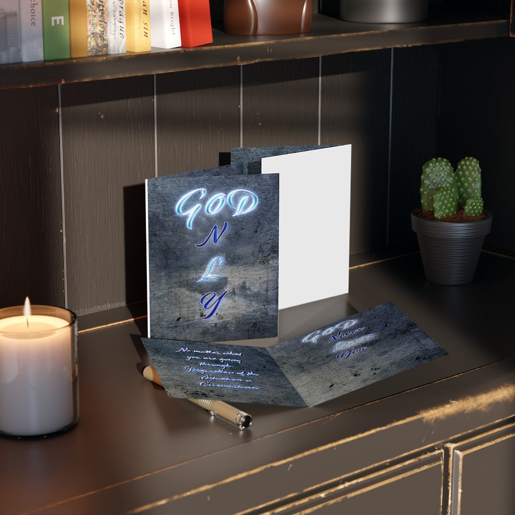 GOD ONLY NEVER LEAVES YOU - Greeting cards (8, 16, and 24 pcs)