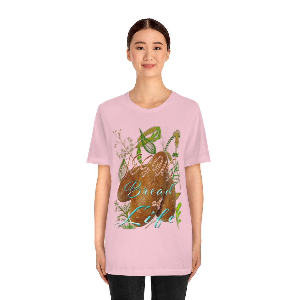 JESUS the Bread of Life & Rose - Unisex Jersey Short Sleeve Tee