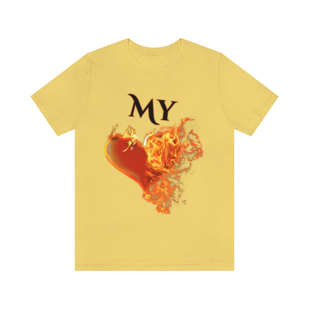 My Heart Burns for Jesus Unisex Jersey Short Sleeve Tee