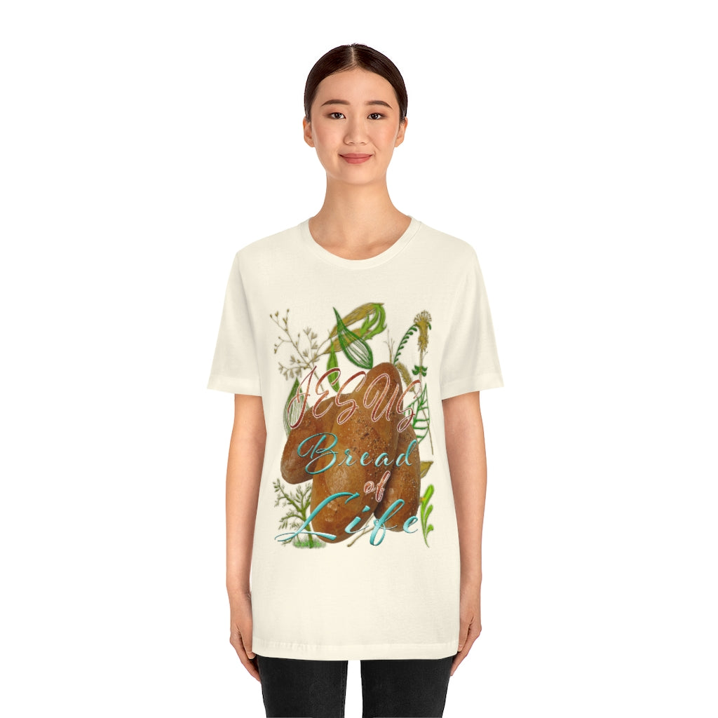 JESUS the Bread of Life & Rose - Unisex Jersey Short Sleeve Tee