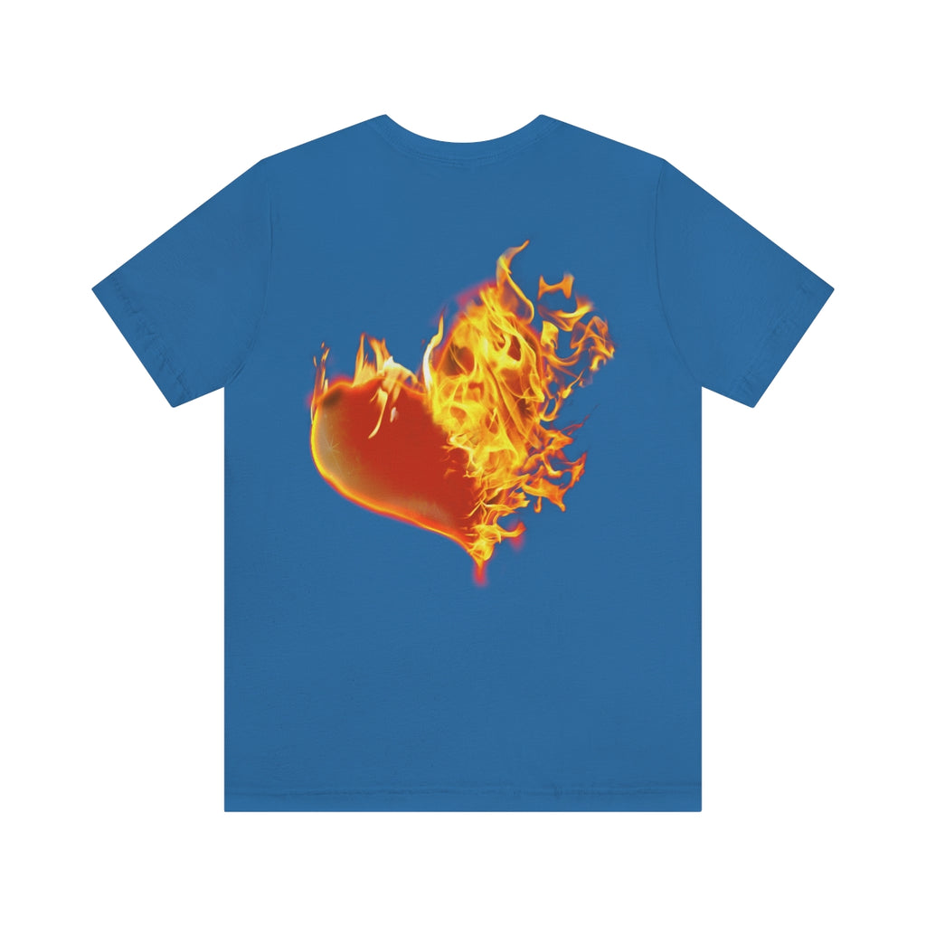 MY HEART BURNS FOR JESUS (Unisex Jersey Short Sleeve Tee)