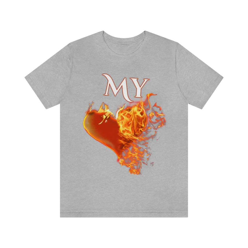 My Heart Burns for Jesus Unisex Jersey Short Sleeve Tee