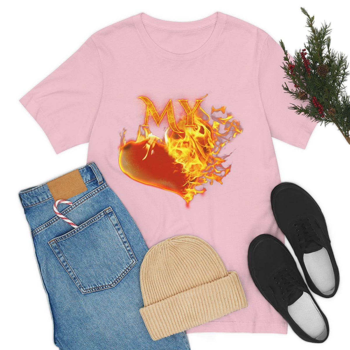 MY HEART BURNS FOR JESUS (Unisex Jersey Short Sleeve Tee)