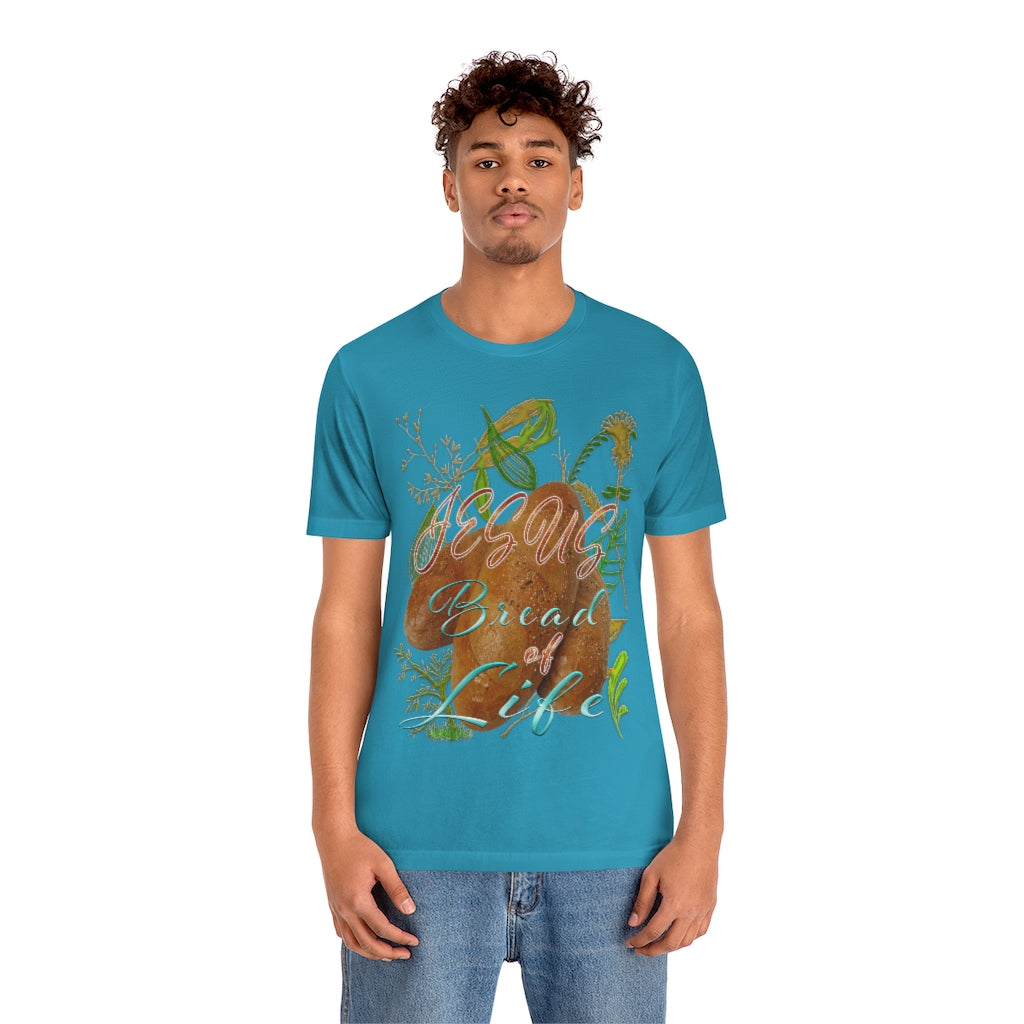 JESUS the Bread of Life & Rose - Unisex Jersey Short Sleeve Tee