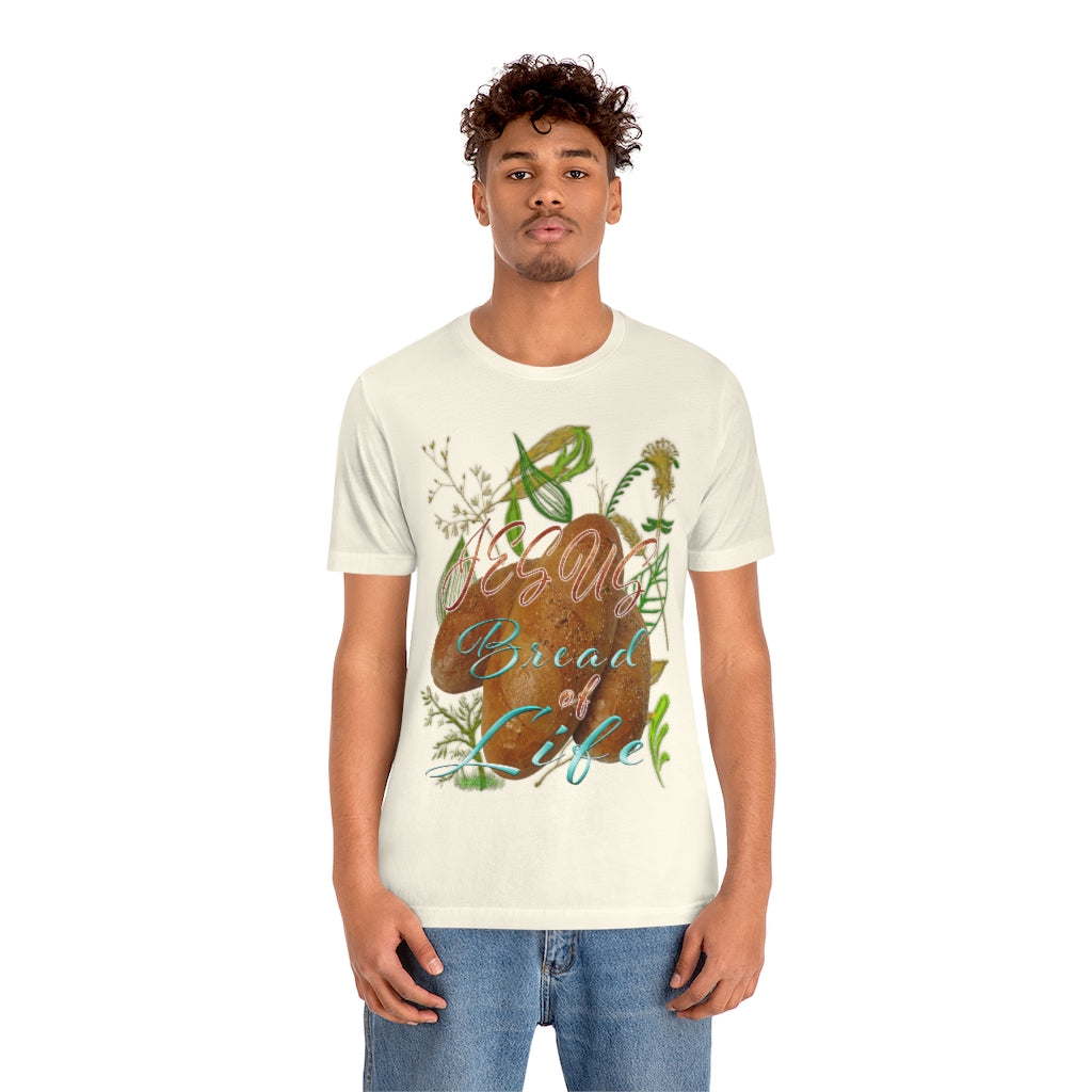JESUS the Bread of Life & Rose - Unisex Jersey Short Sleeve Tee