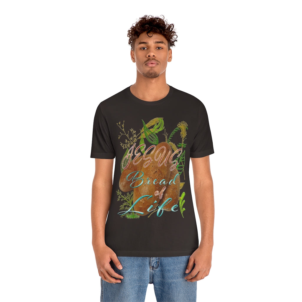 JESUS the Bread of Life & Rose - Unisex Jersey Short Sleeve Tee