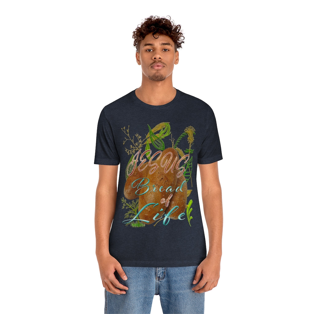 JESUS the Bread of Life & Rose - Unisex Jersey Short Sleeve Tee