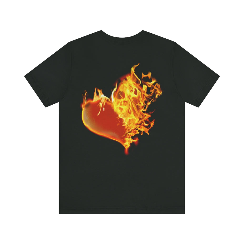 MY HEART BURNS FOR JESUS (Unisex Jersey Short Sleeve Tee)