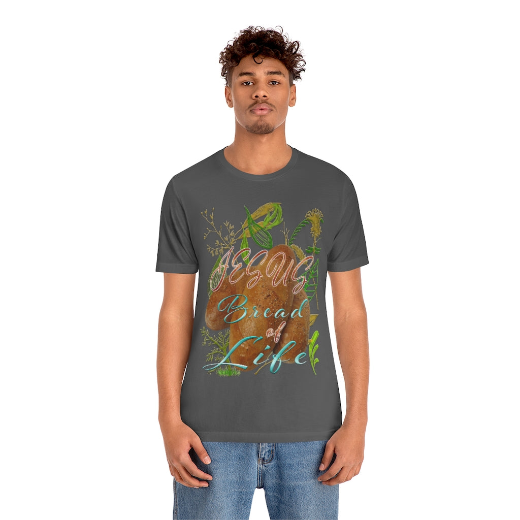 JESUS the Bread of Life & Rose - Unisex Jersey Short Sleeve Tee