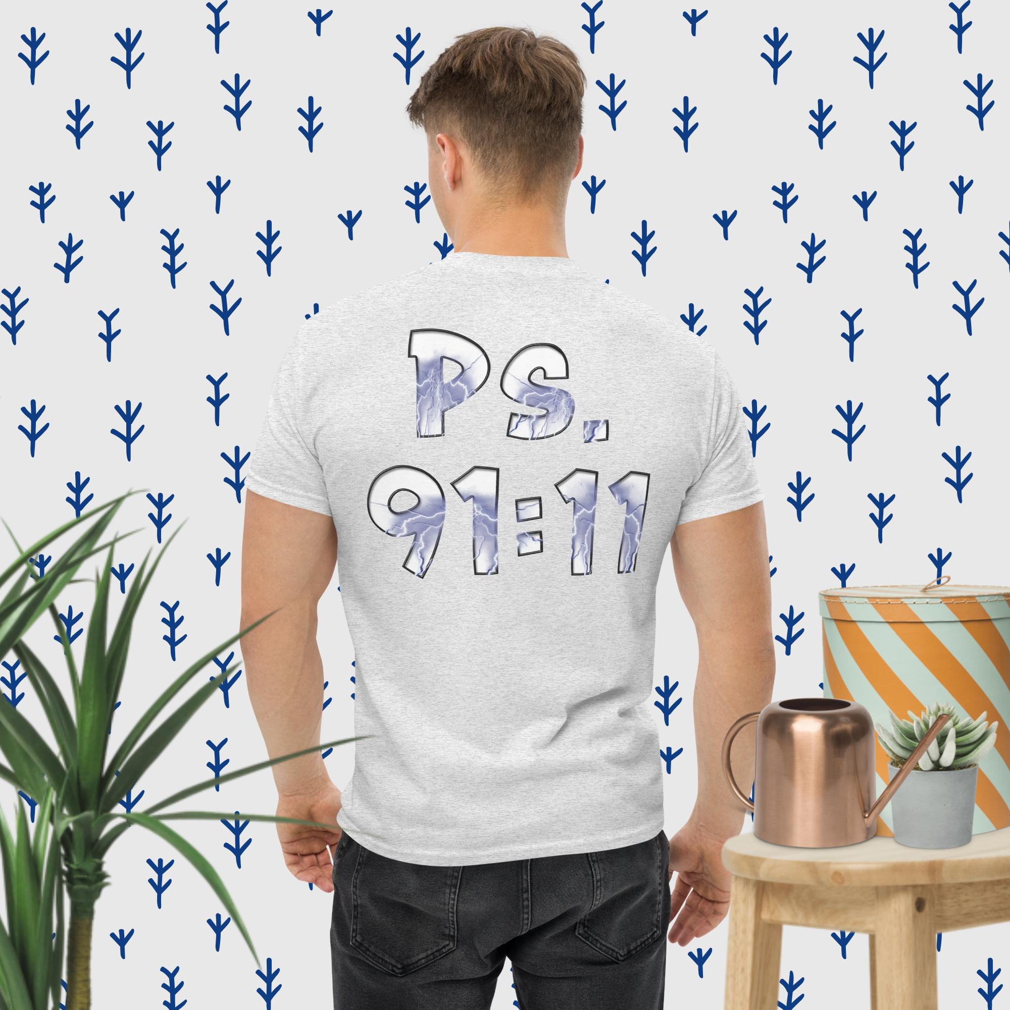 Ps. 91:11 Angel Blue Fire - Men's classic tee