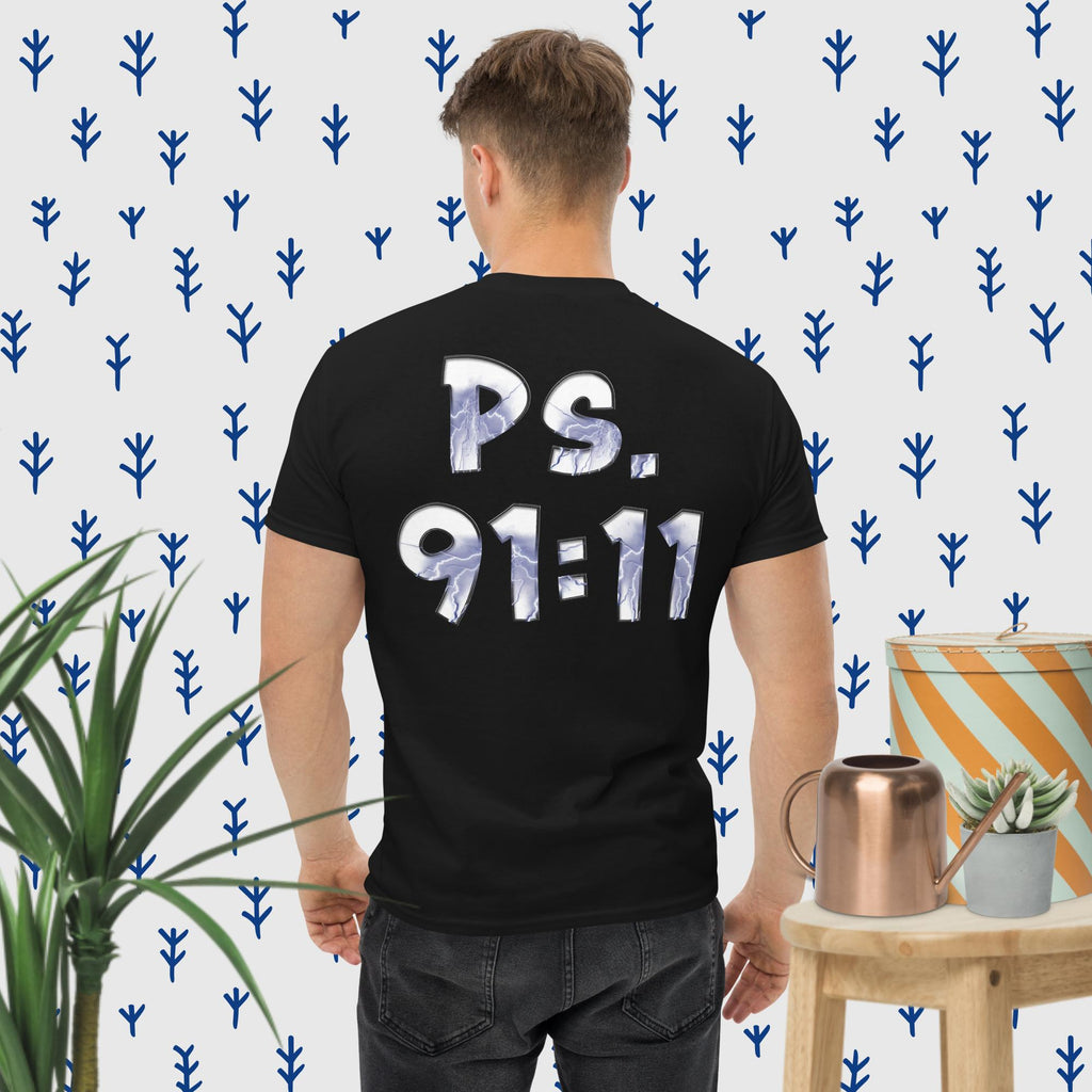 Ps. 91:11 Angel Blue Fire - Men's classic tee