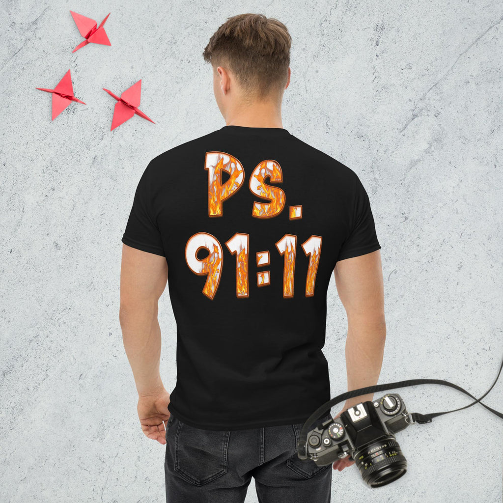Ps. 91:11 Angle Fire Orange - Men's classic tee