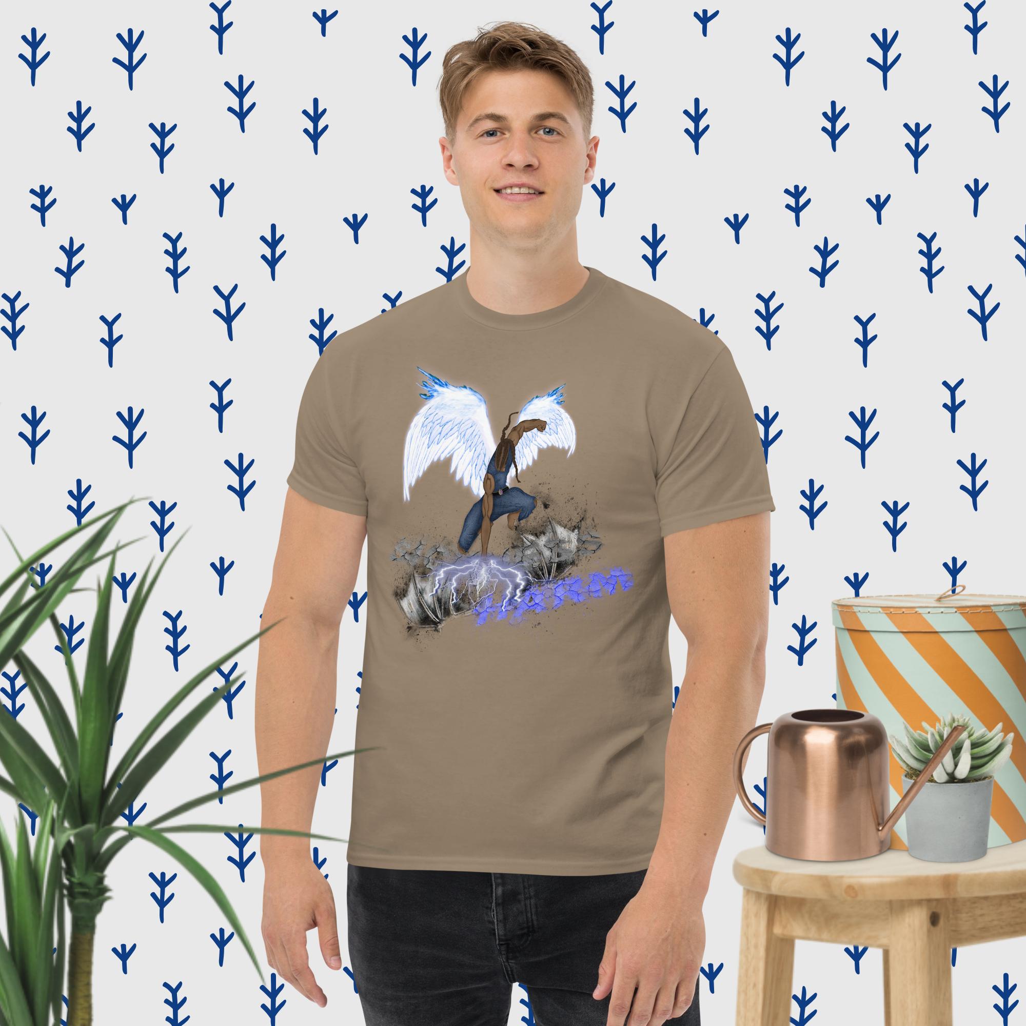 Ps. 91:11 Angel Blue Fire - Men's classic tee