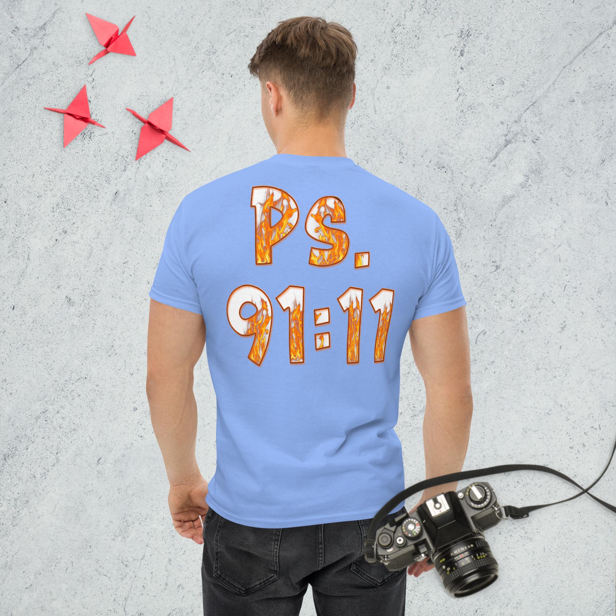 Ps. 91:11 Angle Fire Orange - Men's classic tee