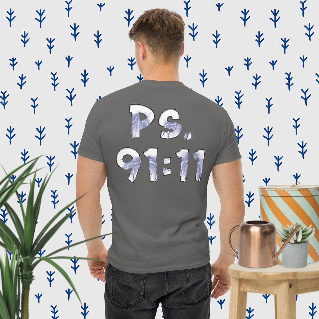 Ps. 91:11 Angel Blue Fire - Men's classic tee